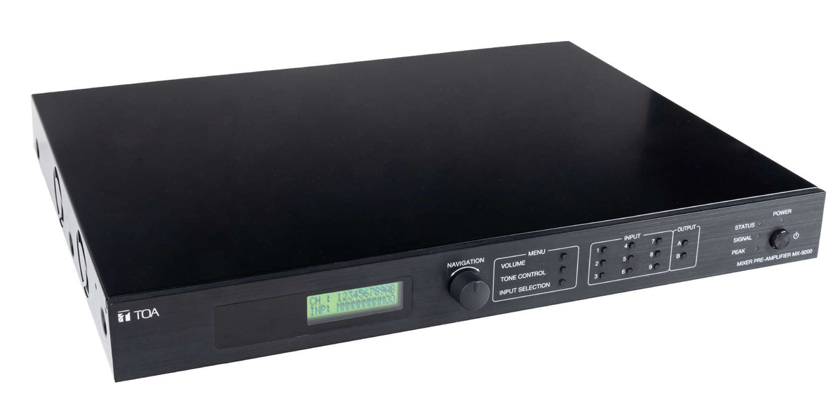 TOA MX-9200 mixer pre-amplifier - angled view 2