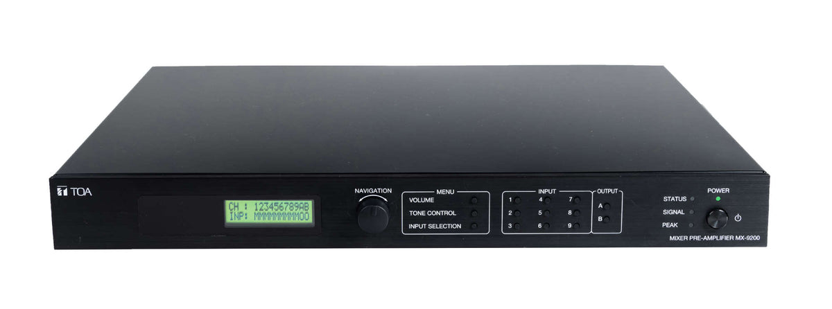 TOA MX-9200 mixer pre-amplifier - front view