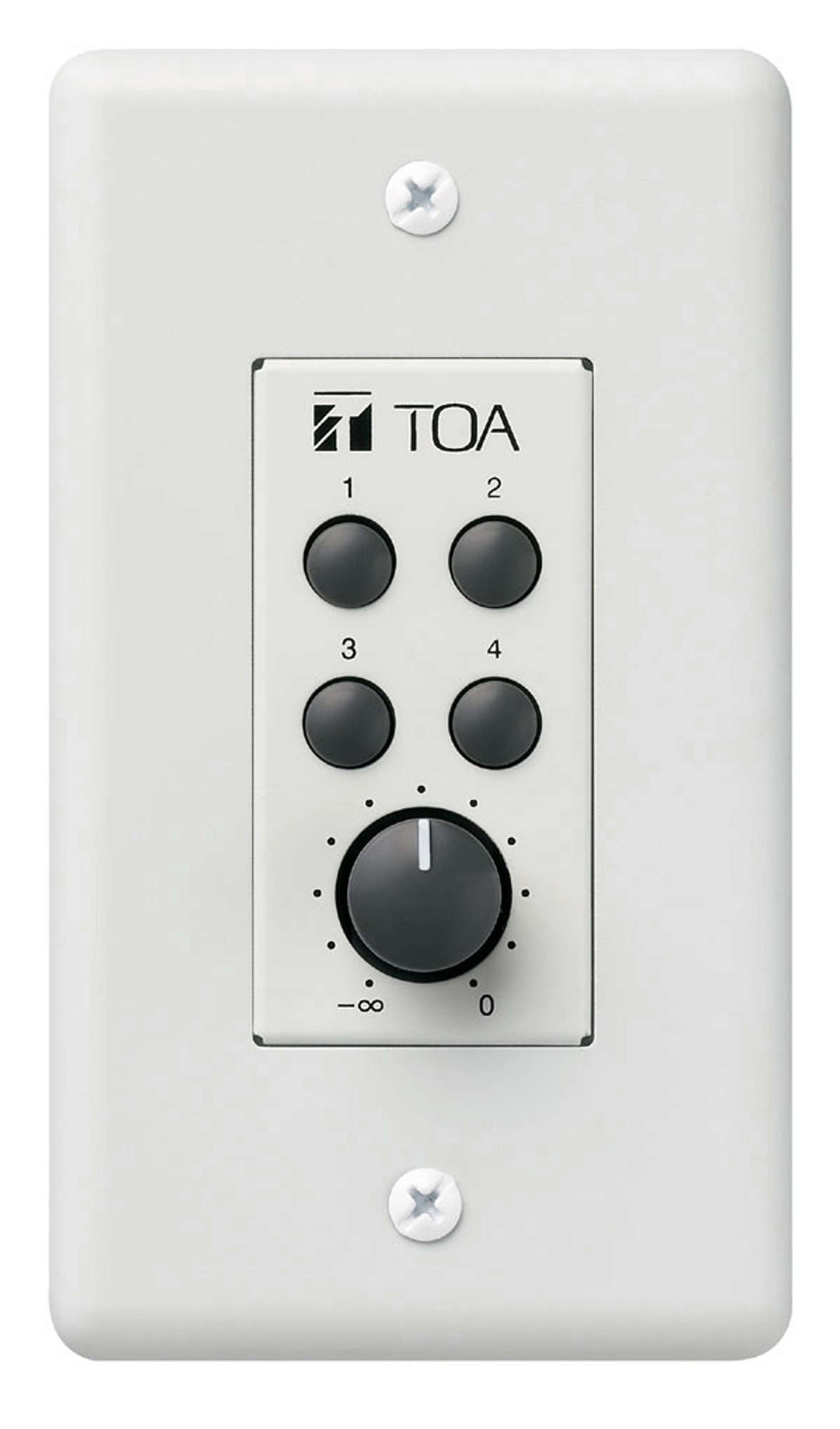 TOA ZM-9002 remote panel with 4 buttons and volume control - front view