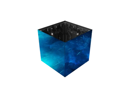 Unilumin XC Cube and Corner Creative Rental LED Display - front view