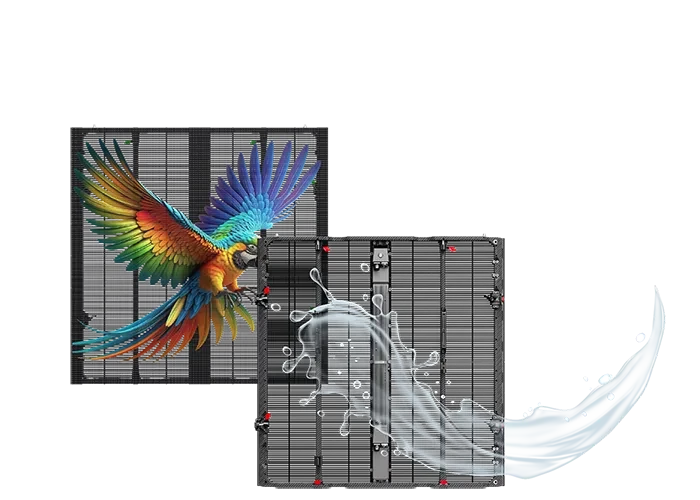 Unilumin XV D Plus Transparent Carbon Fiber Rental LED Display - front view