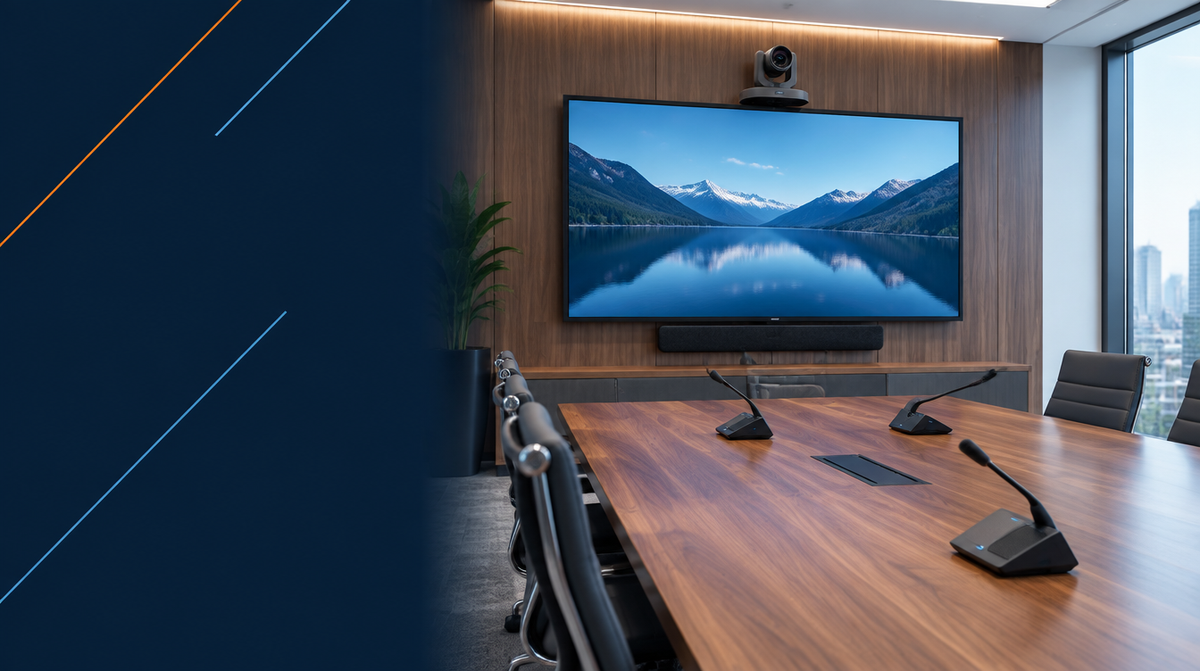 Video Conferencing Room Solutions hero banner — Video Conferencing Rooms for Corporate AV's professional AV integration services across India