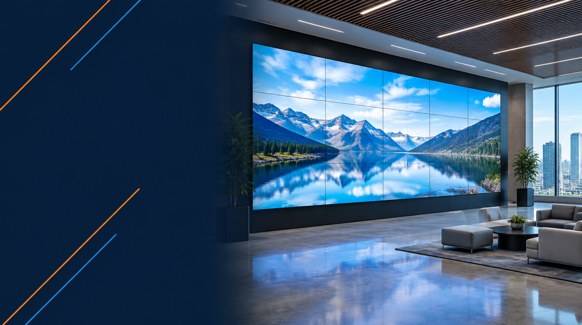All-in-One LED Display Solutions hero banner — All-in-One LED for Corporate AV's professional AV integration services across India