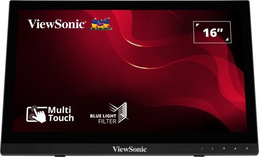 ViewSonic TD1630-3 16 Inch 10 Point Touch Screen Monitor - front view