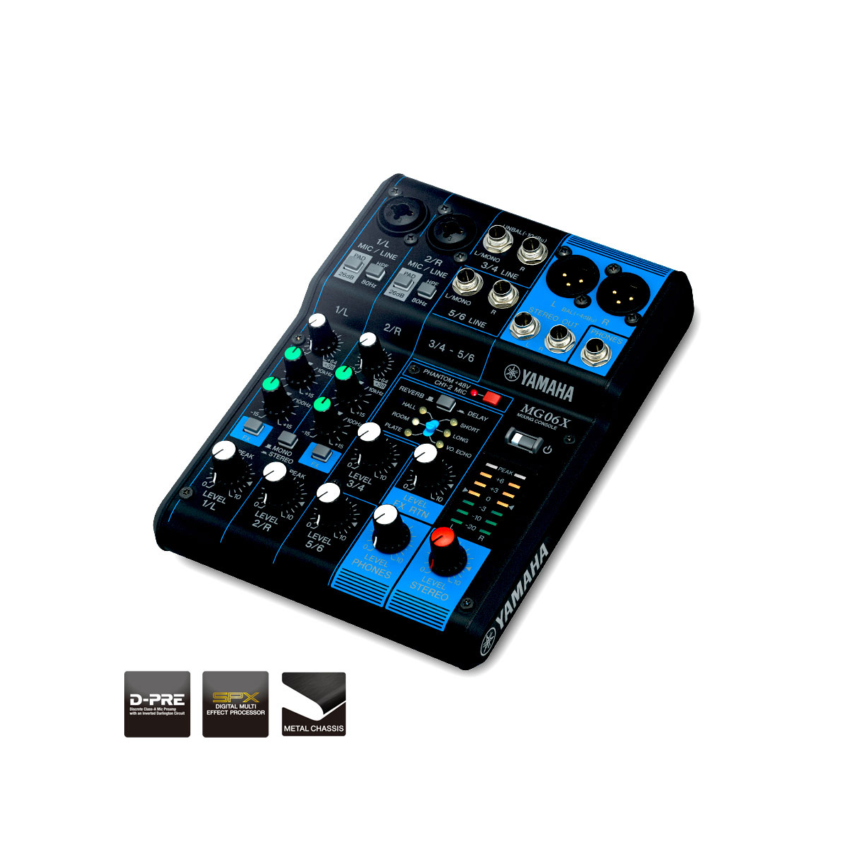 Yamaha MG06X 6-Channel Mixing Console with SPX Effects - front view
