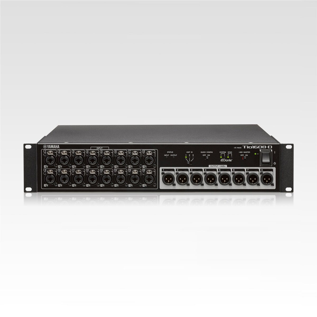 Yamaha Tio1608-D 16-In 8-Out Dante I/O Rack - front view