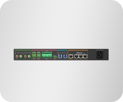 Yealink AP08 Dante digital signal processor - rear view with connections