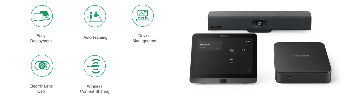 Yealink MVC340 Microsoft Teams Rooms system - angled view