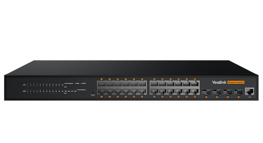 Yealink RCH240 managed PoE+ AV switch - angled view